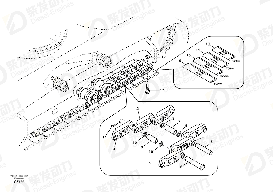 VOLVO Track shoe 14532345 Drawing VOLVO Track shoe 14532345 Drawing