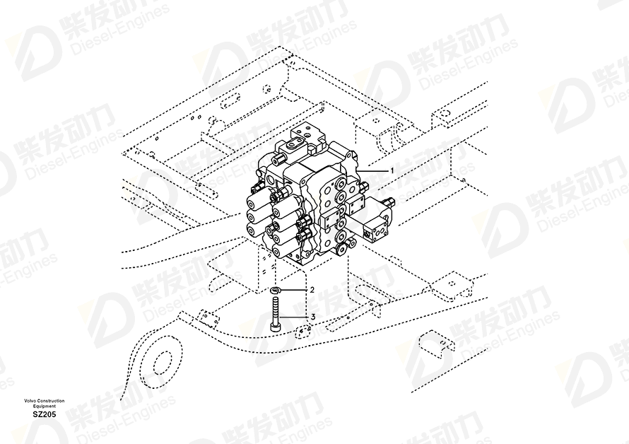 VOLVO Control valve 14532822 Drawing