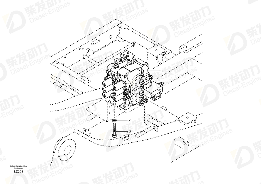 VOLVO Control valve 14532822 Drawing VOLVO Control valve 14532822 Drawing
