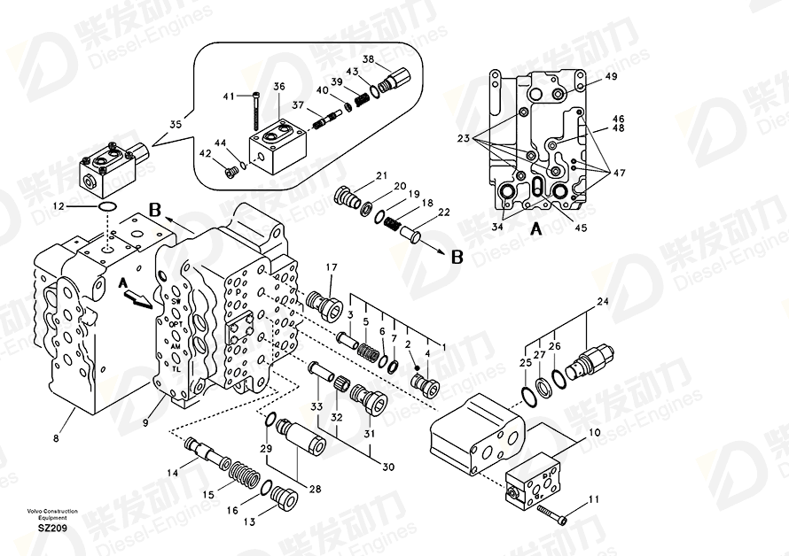 VOLVO Valve 14513366 Drawing