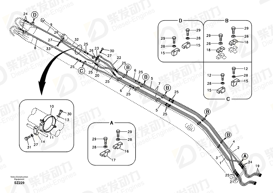 VOLVO Pipe SA1174-51520 Drawing VOLVO Pipe SA1174-51520 Drawing
