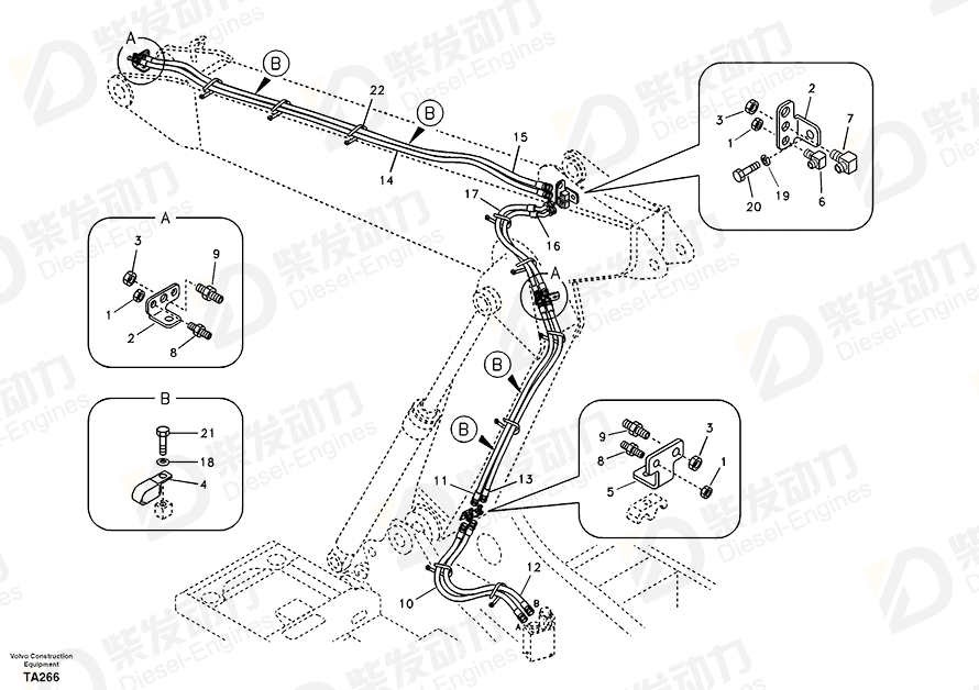 VOLVO Hose assembly SA9451-02656 Drawing VOLVO Hose assembly SA9451-02656 Drawing