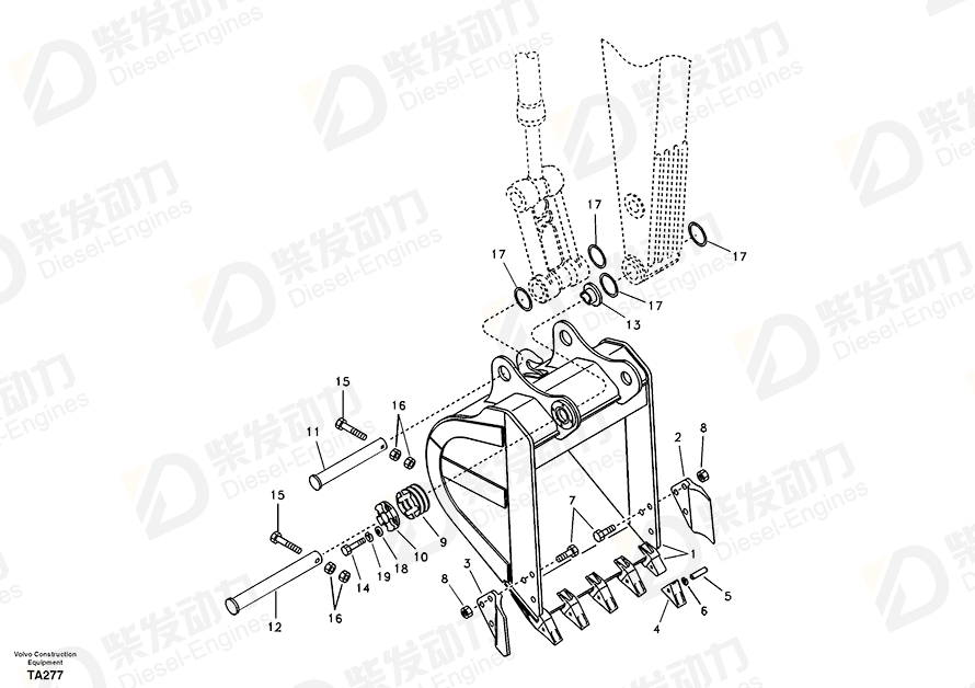 VOLVO PLATE_LH BLADE SIDE SA1171-00181 Drawing