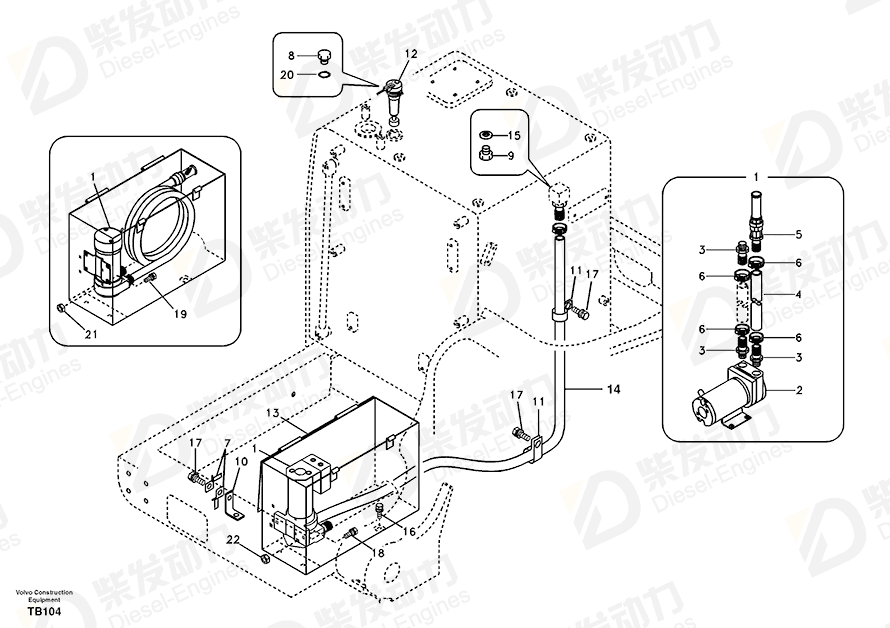 VOLVO Fuel Fill Pump 14544828 Drawing