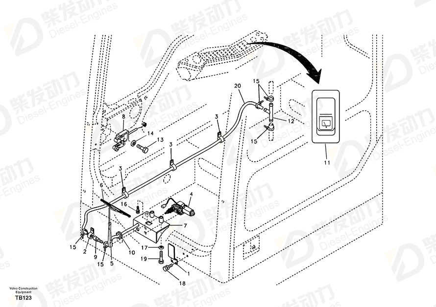 VOLVO Cable tie SA9314-02100 Drawing