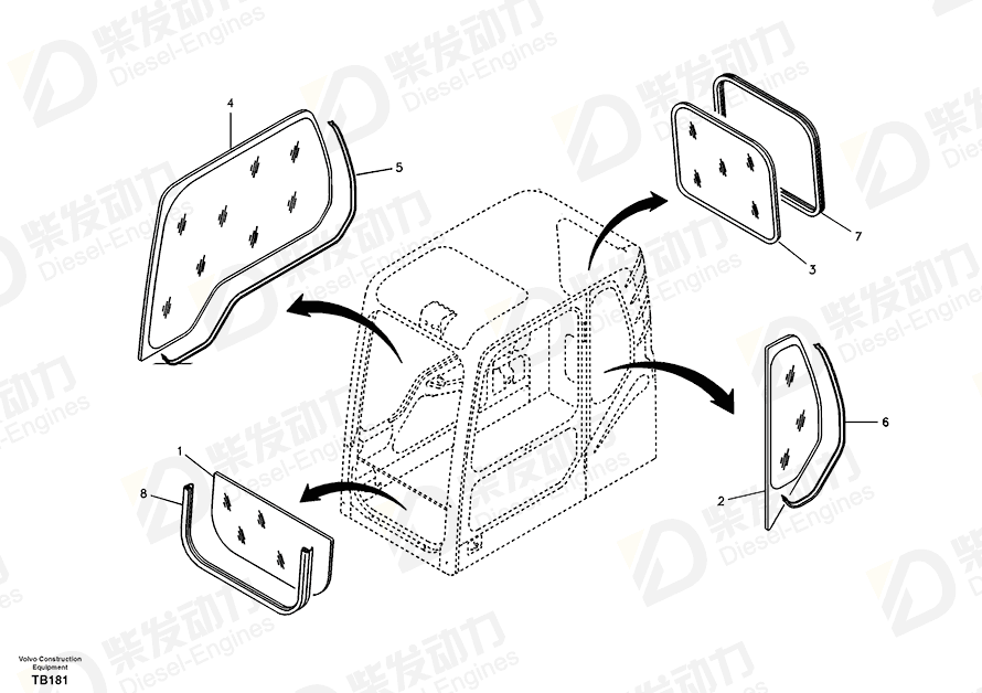 VOLVO Glass 14508461 Drawing