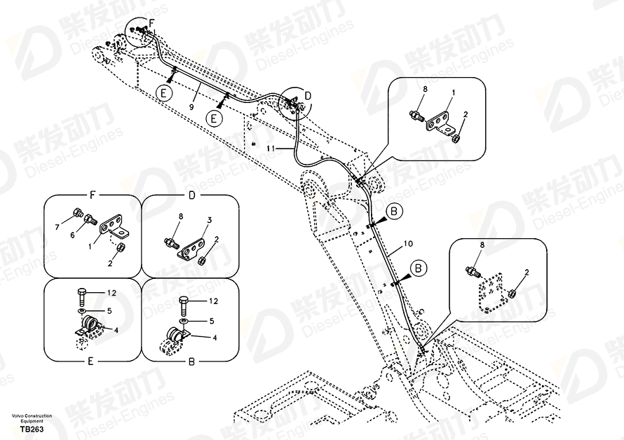 VOLVO Hose assembly SA9451-04340 Drawing VOLVO Hose assembly SA9451-04340 Drawing