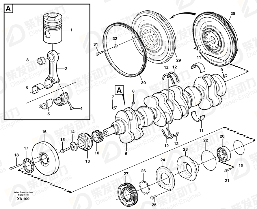 VOLVO Big-end bearing shel 276334 Drawing