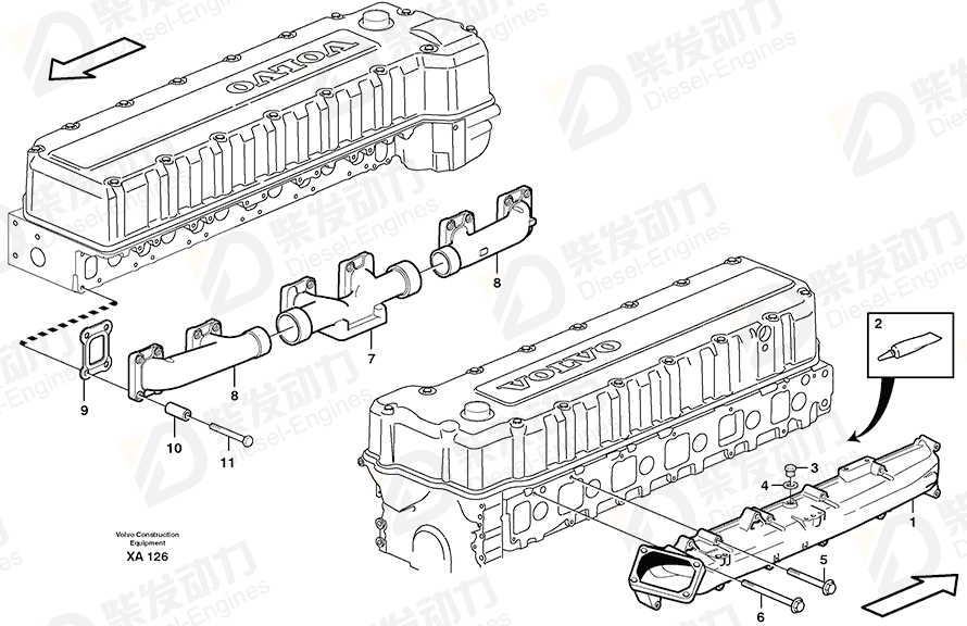 VOLVO Inlet manifold 20464758 Drawing VOLVO Inlet manifold 20464758 Drawing