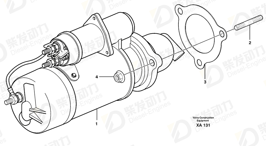 VOLVO Starter motor 11030394 Drawing