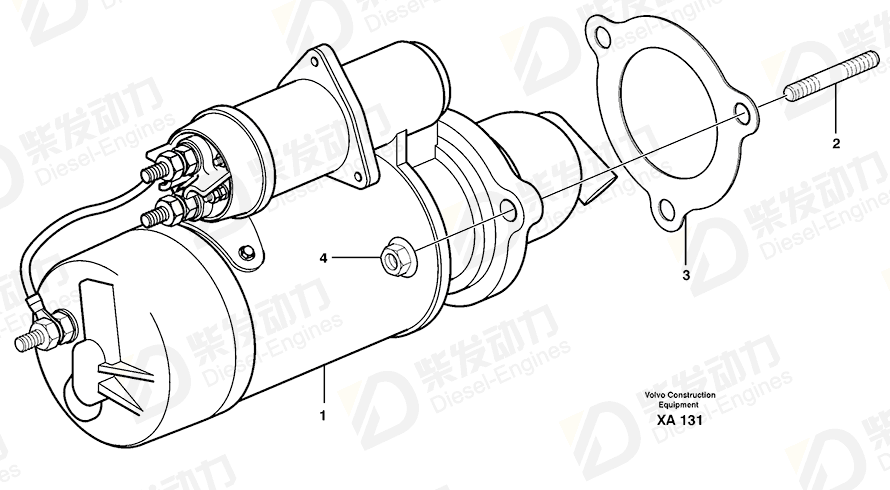 VOLVO Starter motor 3964839 Drawing