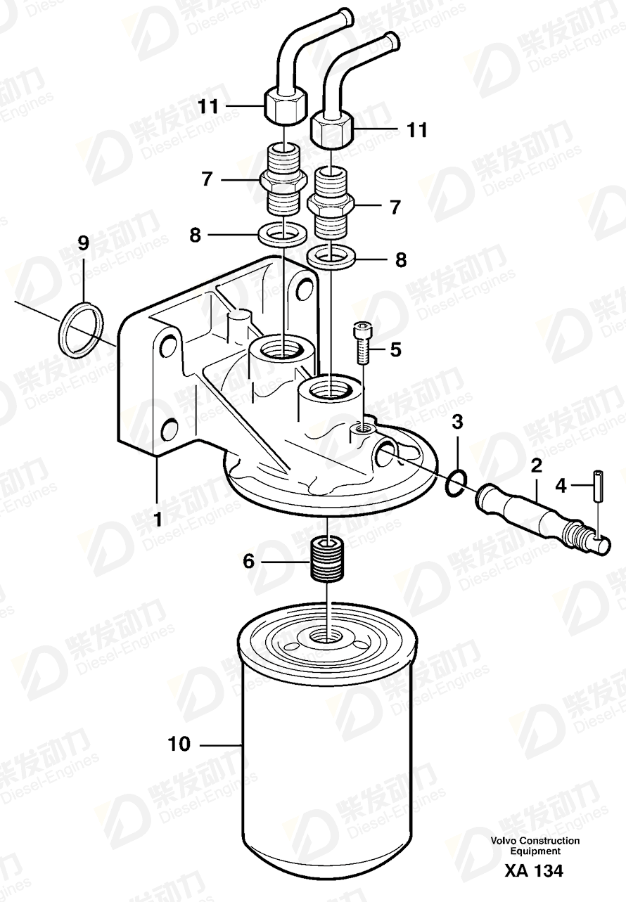 VOLVO Pipe elbow 11033093 Drawing VOLVO Pipe elbow 11033093 Drawing