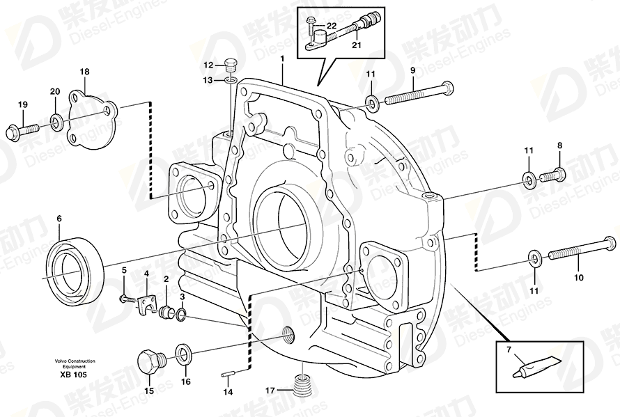 VOLVO Flywheel housing 11162438 Drawing