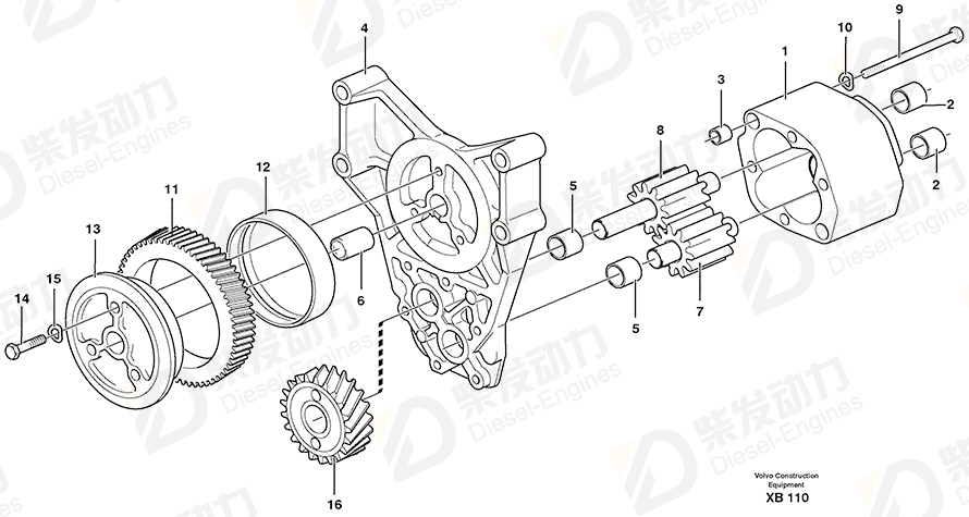 VOLVO Oil pump 478649 Drawing