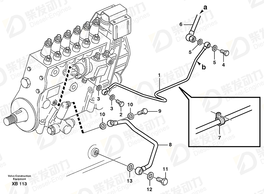 VOLVO Oil feed pipe 11162436 Drawing