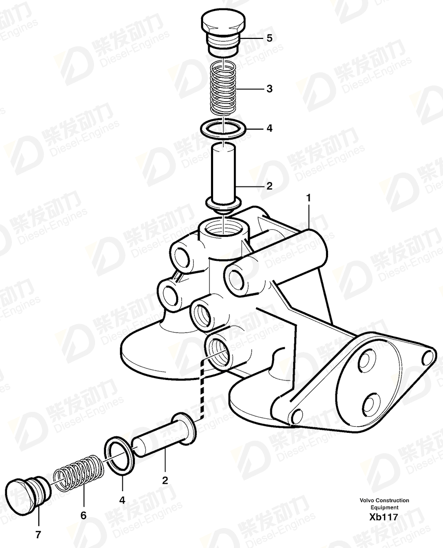 VOLVO Oil filter housing 11031238 Drawing