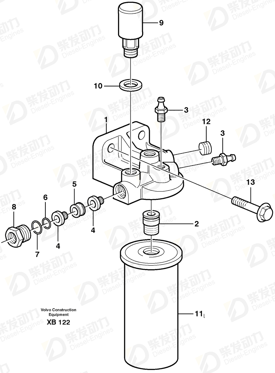 VOLVO Fuel filter 8193841 Drawing