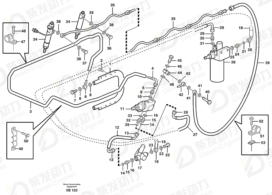 VOLVO Fuel pipe 11162475 Drawing