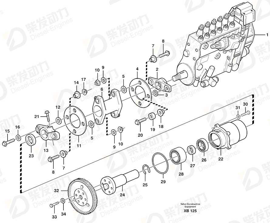 VOLVO Injection pump 11031408 Drawing