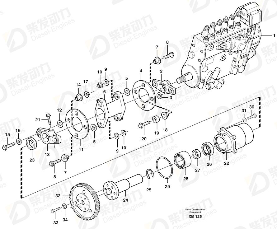 VOLVO Axle shaft 478411 Drawing VOLVO Axle shaft 478411 Drawing